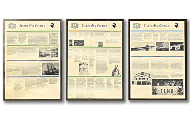 Frise triptyque avec cadre.  Dimensions : 59.4 x 42 cm.
